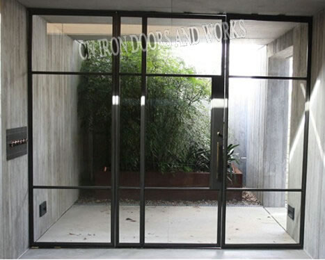 Steel, contemporary doors